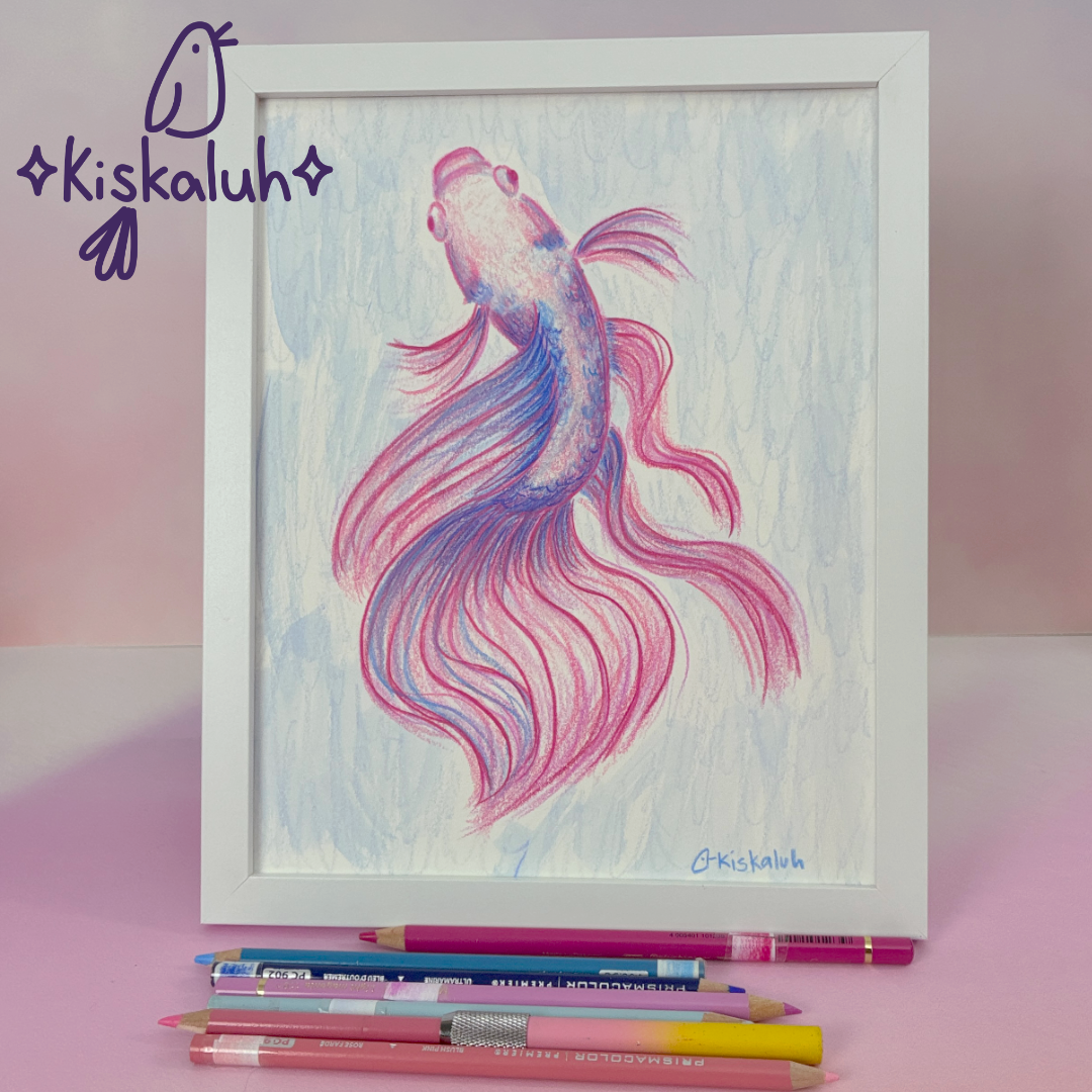 2610 betta - Arte Pintado a mano 20 x 25 cm / 8x10 pulg.