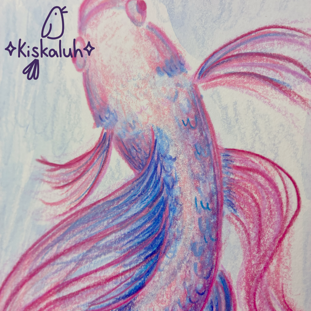 2610 betta - Arte Pintado a mano 20 x 25 cm / 8x10 pulg.