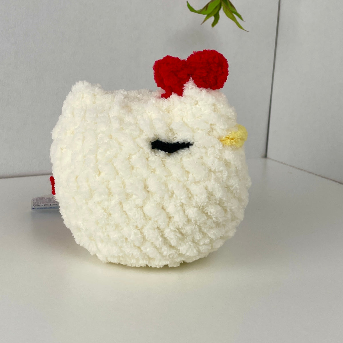 Gallina, peluche tejido afelpado, 10cm, crochet artesanal