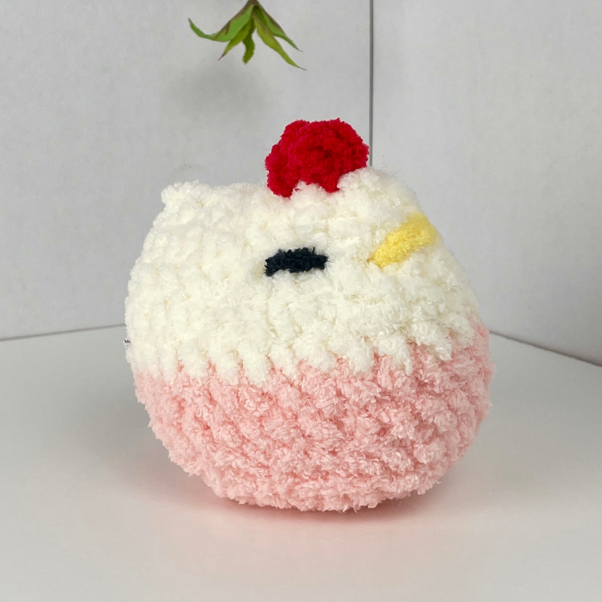 Gallina, peluche tejido afelpado, 10cm, crochet artesanal