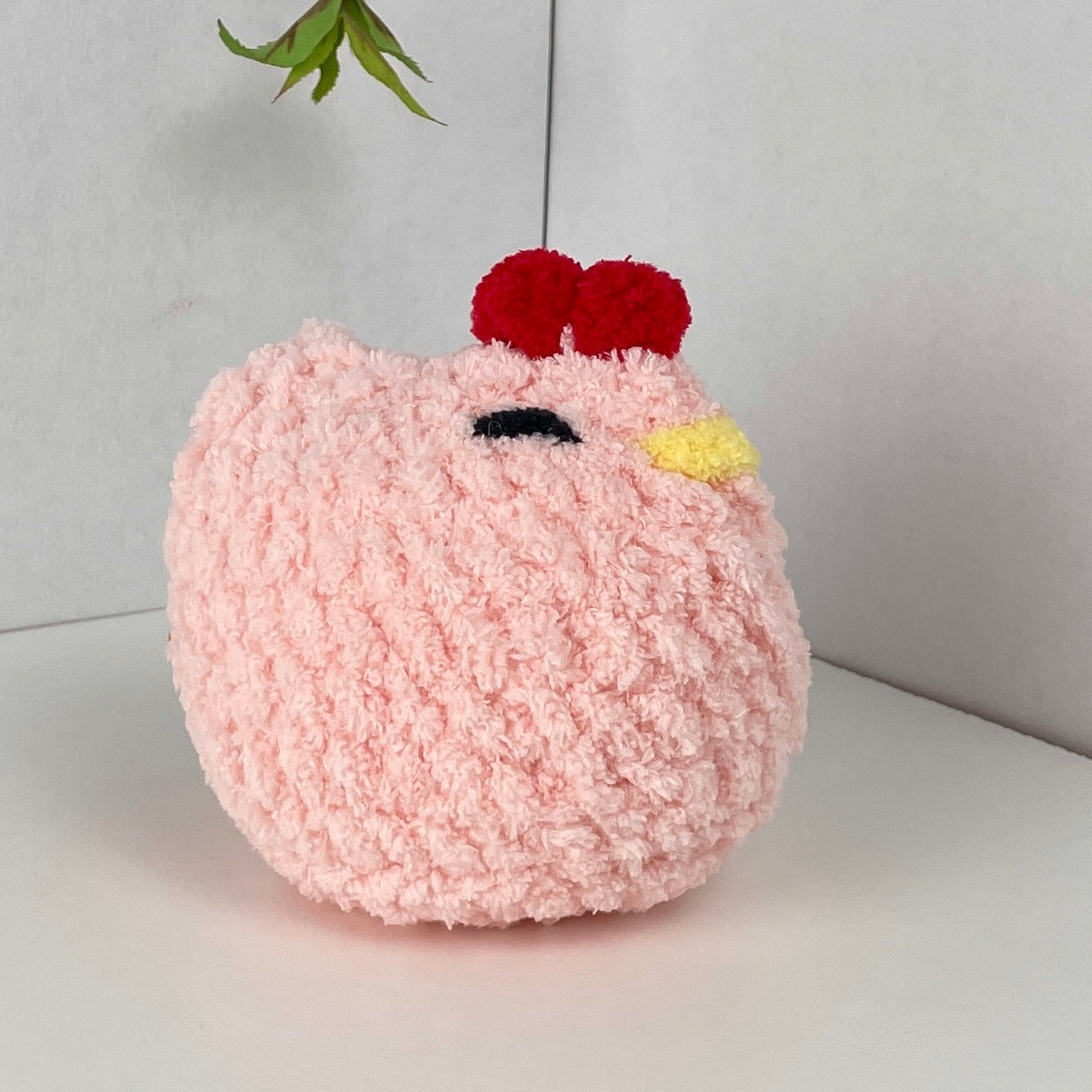 Chicken crochet plush - 4 in/10cm - soft plush yarn, hen amigurumi