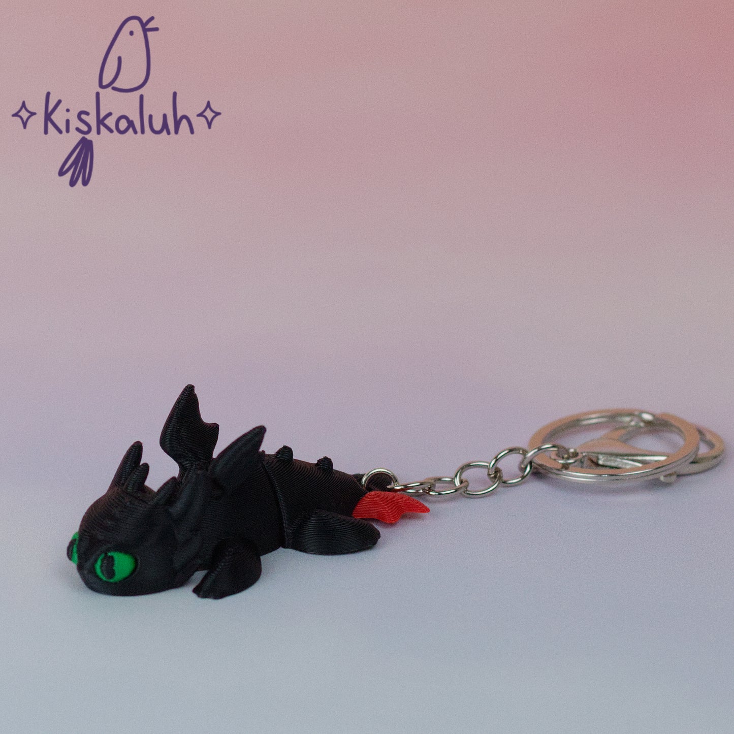 Toothless Dragon, Flexible Keychain, Bag Charm