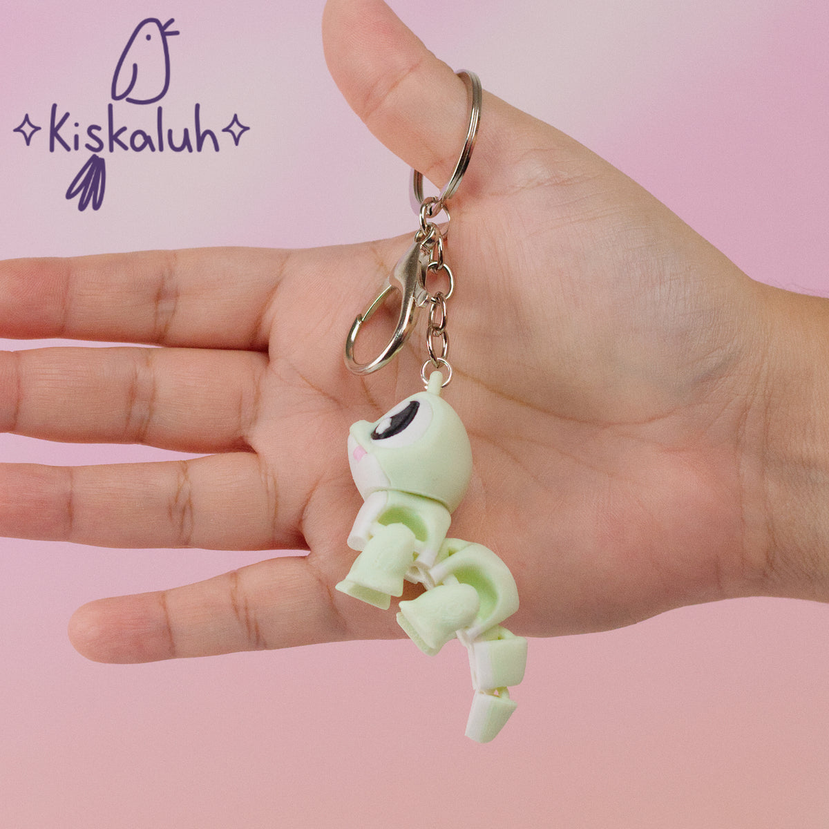 Kawaii Gecko - Flexible 3D Keychain, 5 cm