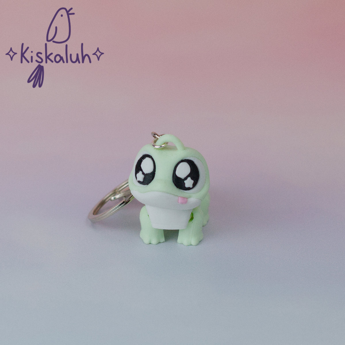 Kawaii Gecko - Flexible 3D Keychain, 5 cm