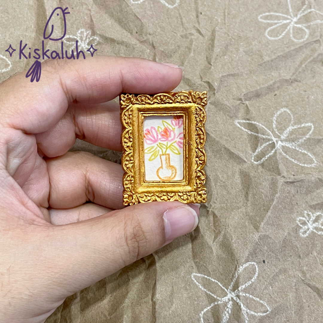 Cuadro mini $100, varios dibujos, arte original pintado a mano, 4.5x3.5 cm / 2x1.5 in