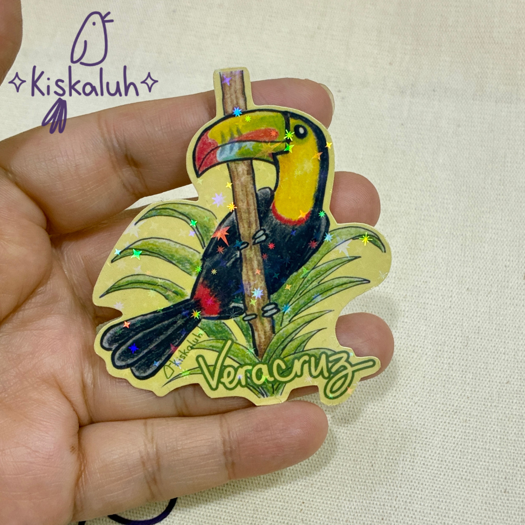 Tucan veracruz, Sticker vinil 7cm, Calcomanía pegatina