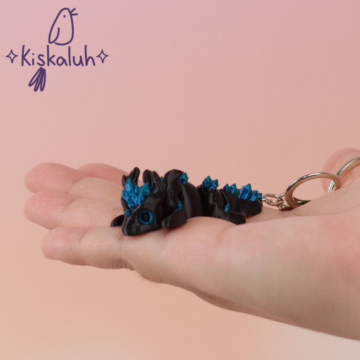 Crystal-style Dragon - Flexible 3D Keychain