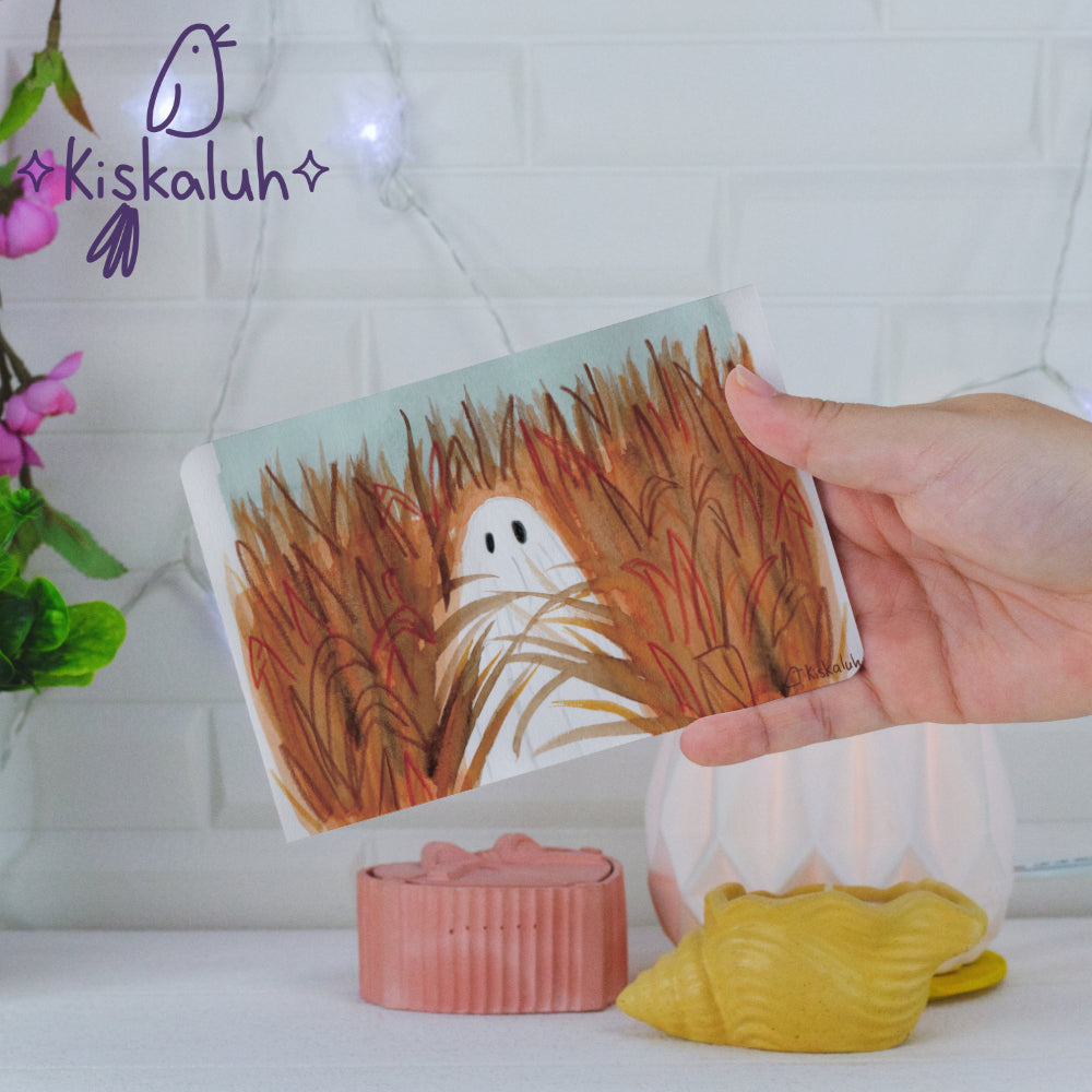 fantasma en la granja - Print Postal A6 / 10x15cm / 4x6 pulg. PP027