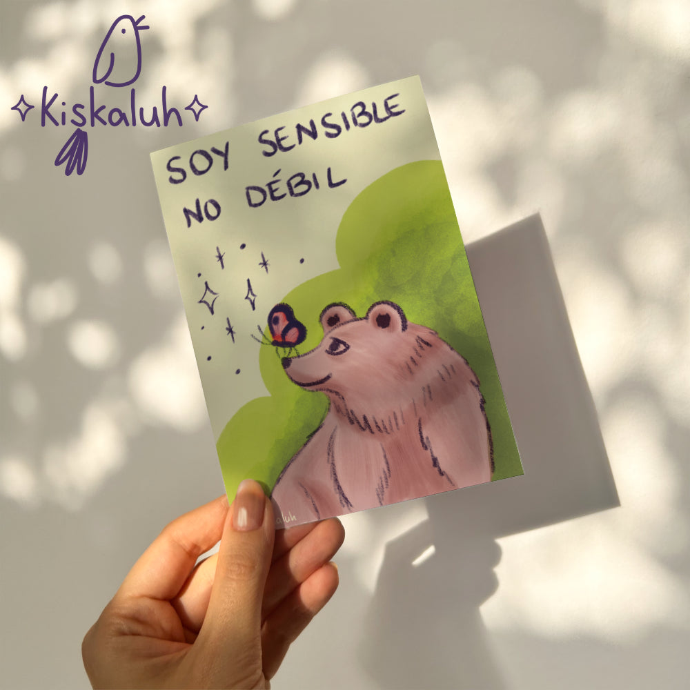 "soy sensible, no débil" - Print Postal A6 / 10x15cm / 4x6 pulg.