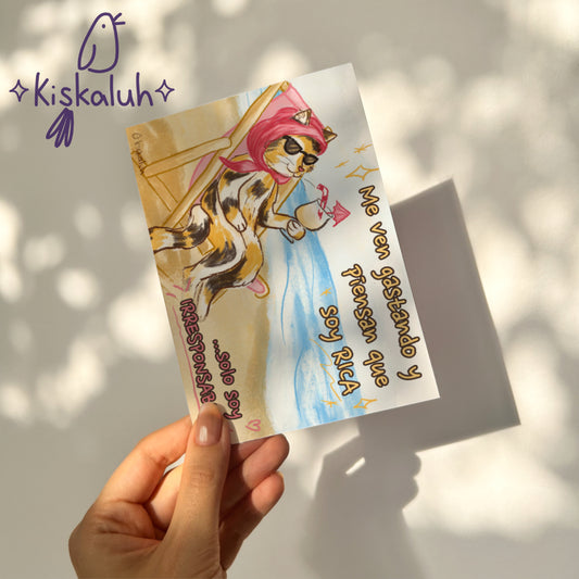 Gato irresponsable - Print Postal A6 / 10x15cm / 4x6 pulg.