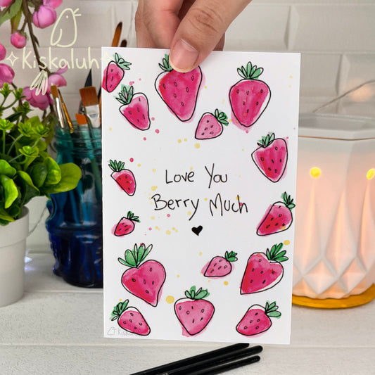 Love You Berry Much - Tarjeta de felicitación - 10x15cm / 4x6 pulg.
