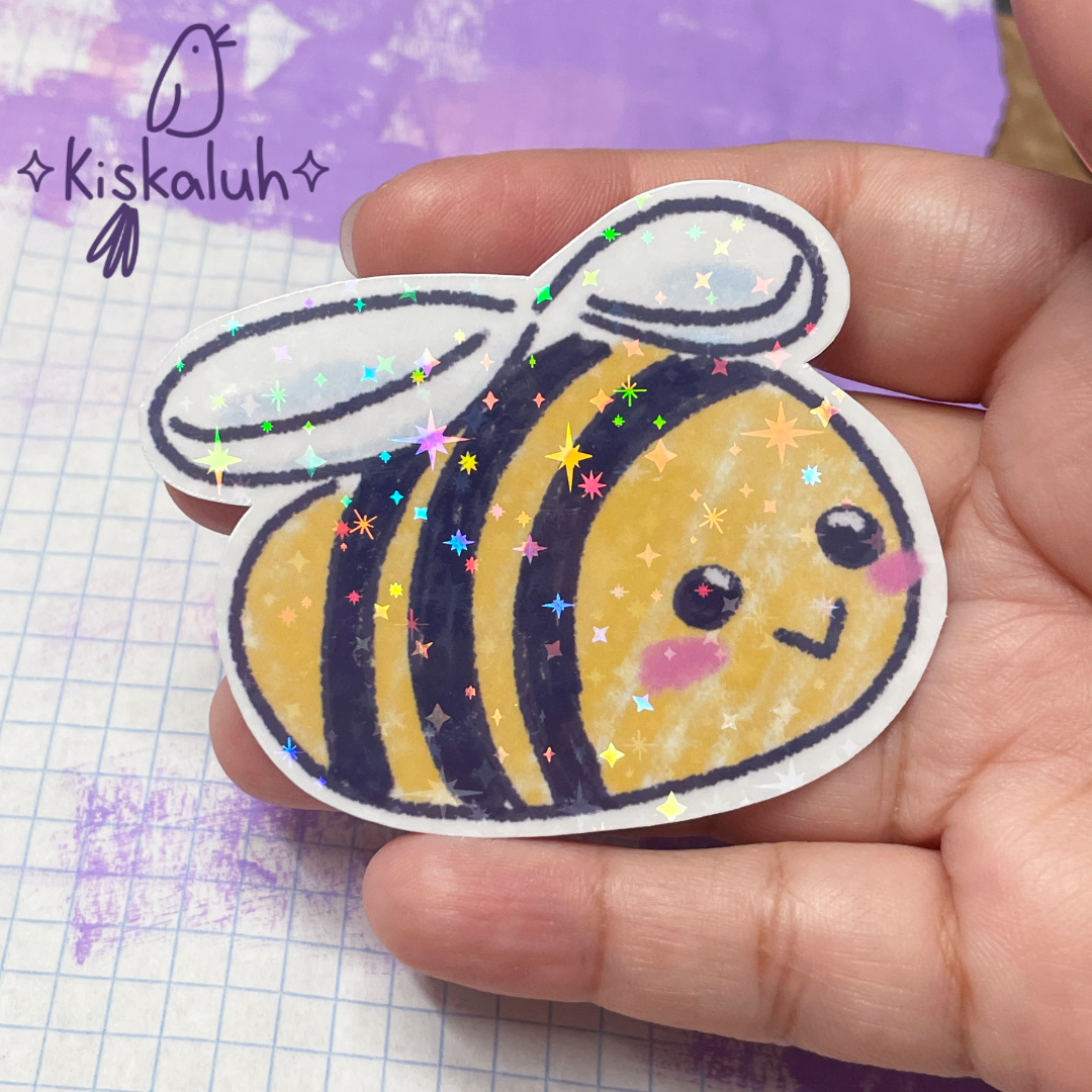 Abeja, Sticker vinil 7cm, Calcomanía pegatina