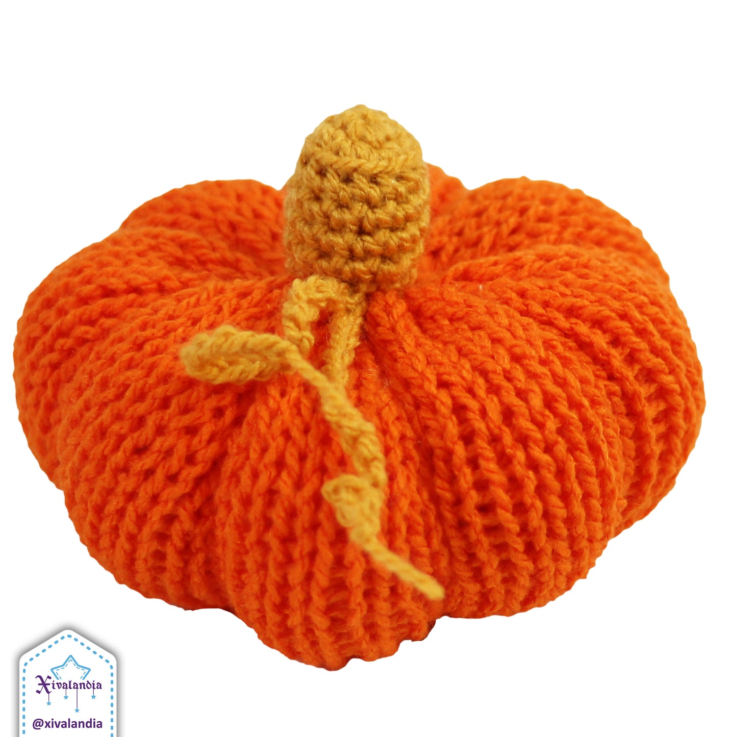Peluche calabaza decorativa, 14cm, tejido artesanal