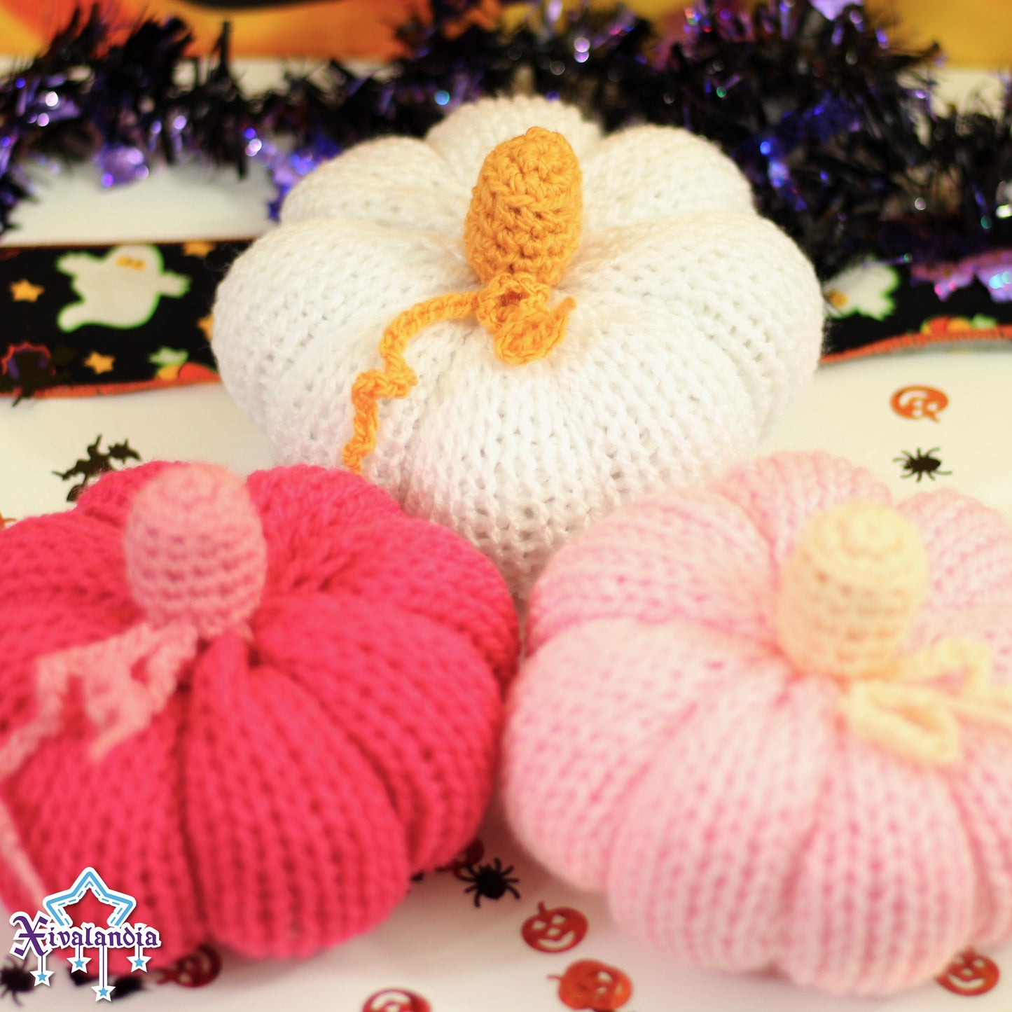Peluche calabaza decorativa, 14cm, tejido artesanal