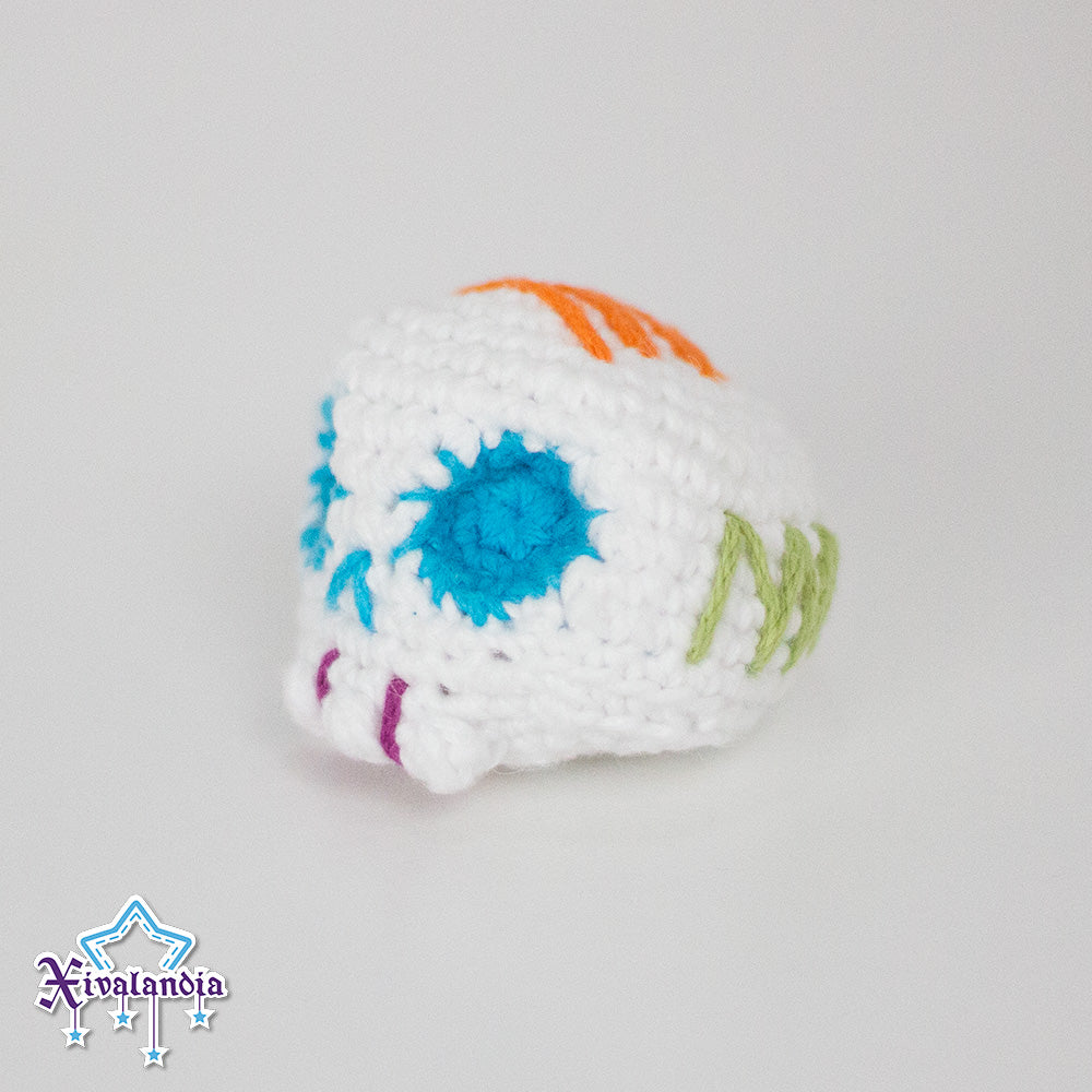 Peluche mini Calaverita de Azúcar 5cm, cráneo calavera, crochet artesanal, amigurumi