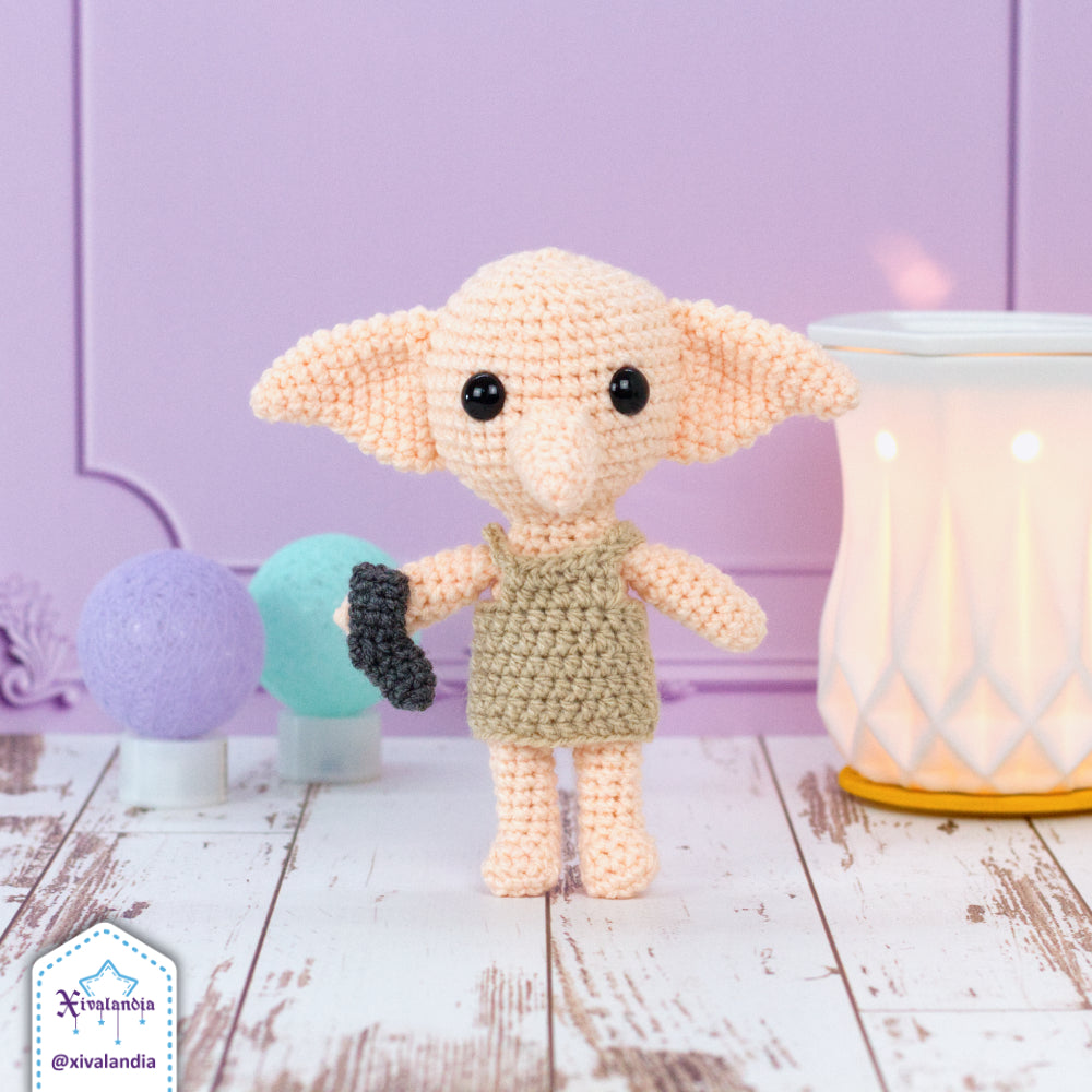 Dobby plush, Harry Potter crochet - 6 in/15cm - handmade amigurumi