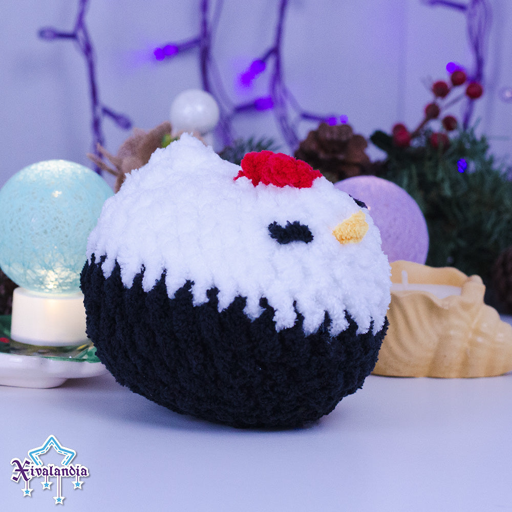 Gallina, peluche tejido afelpado, 10cm, crochet artesanal