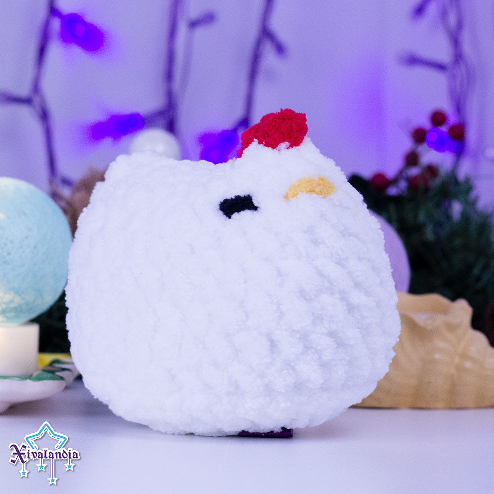 Chicken crochet plush - 4 in/10cm - soft plush yarn, hen amigurumi