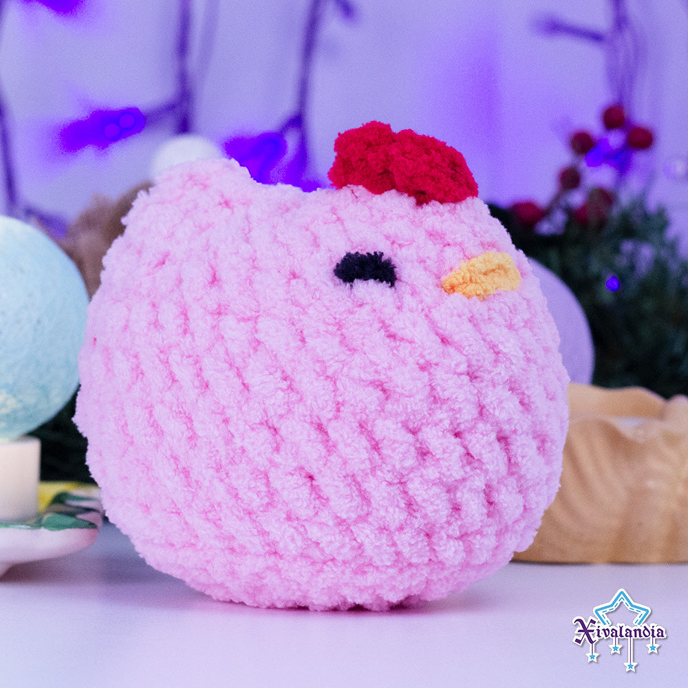 Chicken crochet plush - 4 in/10cm - soft plush yarn, hen amigurumi