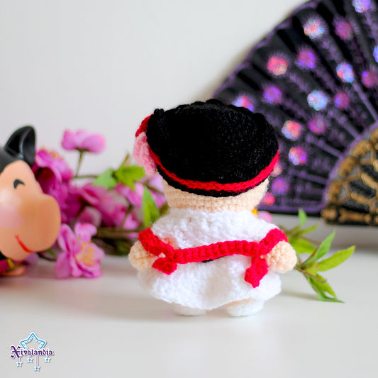 Peluche Jarocha 15cm, tejido crochet artesanal, amigurumi