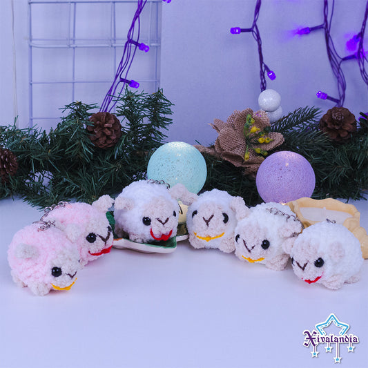 Llavero borrego de la abundancia, 8cm, borreguito tejido crochet artesanal, amigurumi