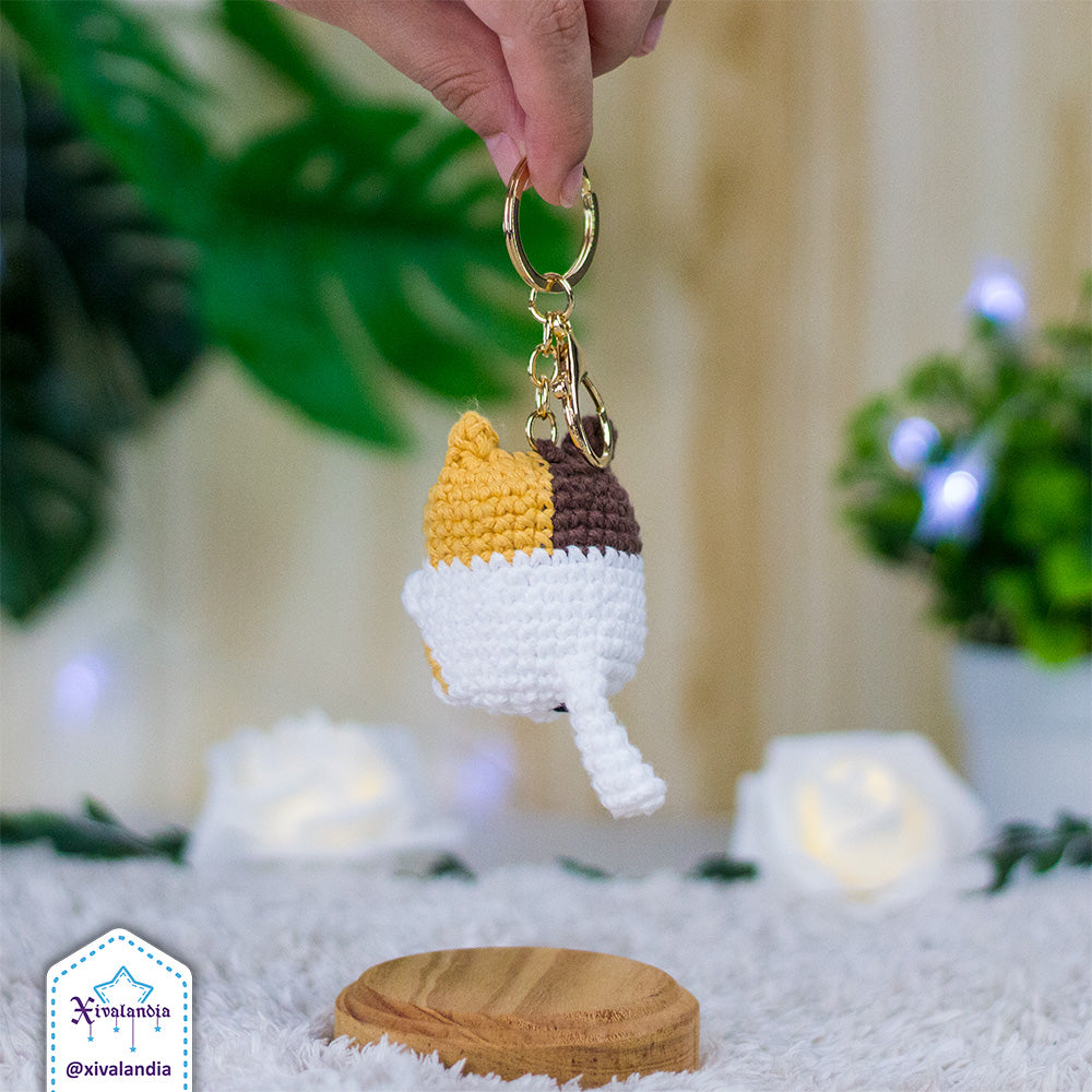 Llavero Gato 7cm, tejido crochet artesanal , amigurumi