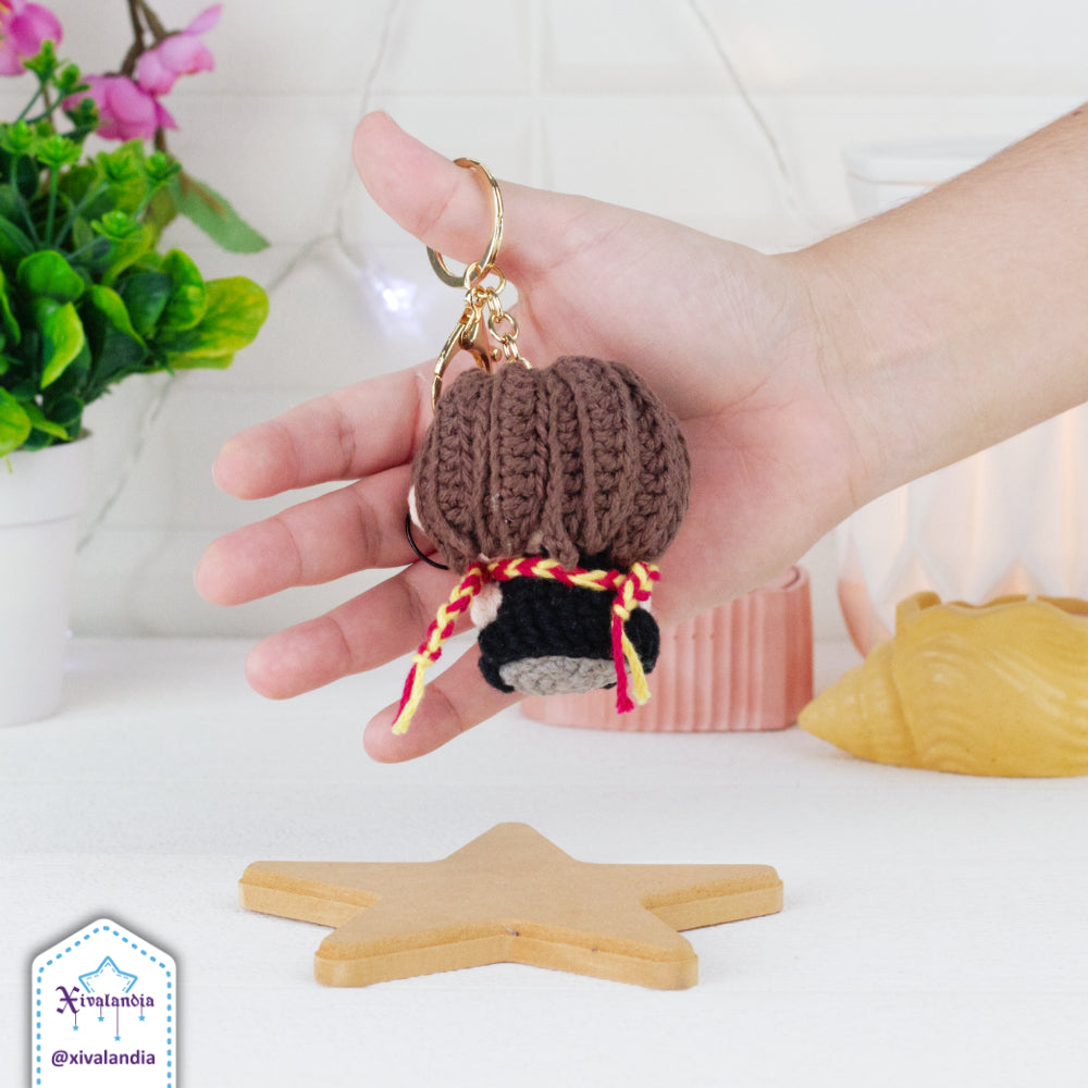 Harry plushy keychain, HP wizard - 2.5 in/7cm - crochet handmade amigurumi