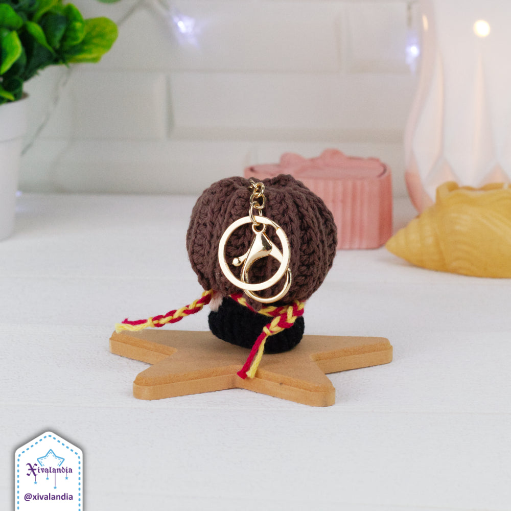 Harry plushy keychain, HP wizard - 2.5 in/7cm - crochet handmade amigurumi