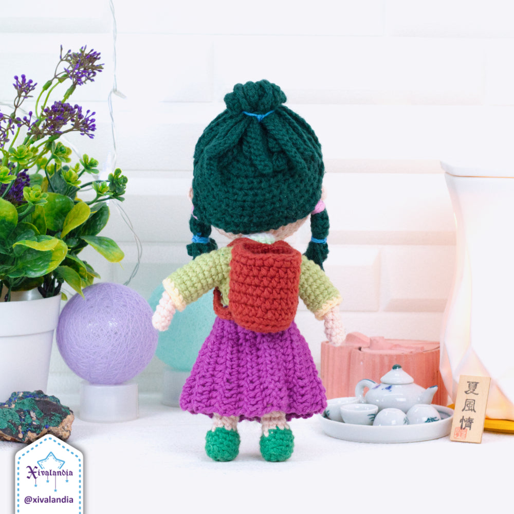 Maomao crochet doll, 19 cm/7.5 in, handmade amigurumi plush, Apothecary Diaries
