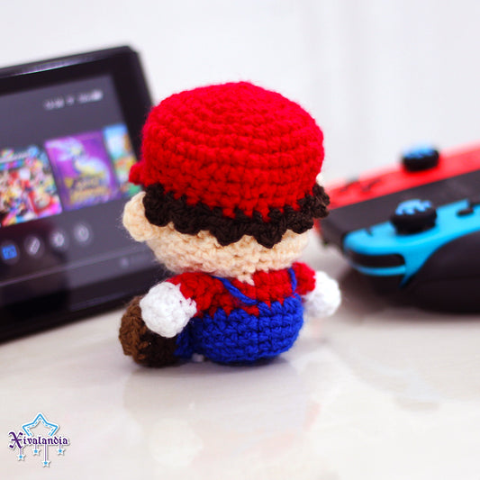 Peluche Mario bros 10cm, tejido crochet artesanal, amigurumi