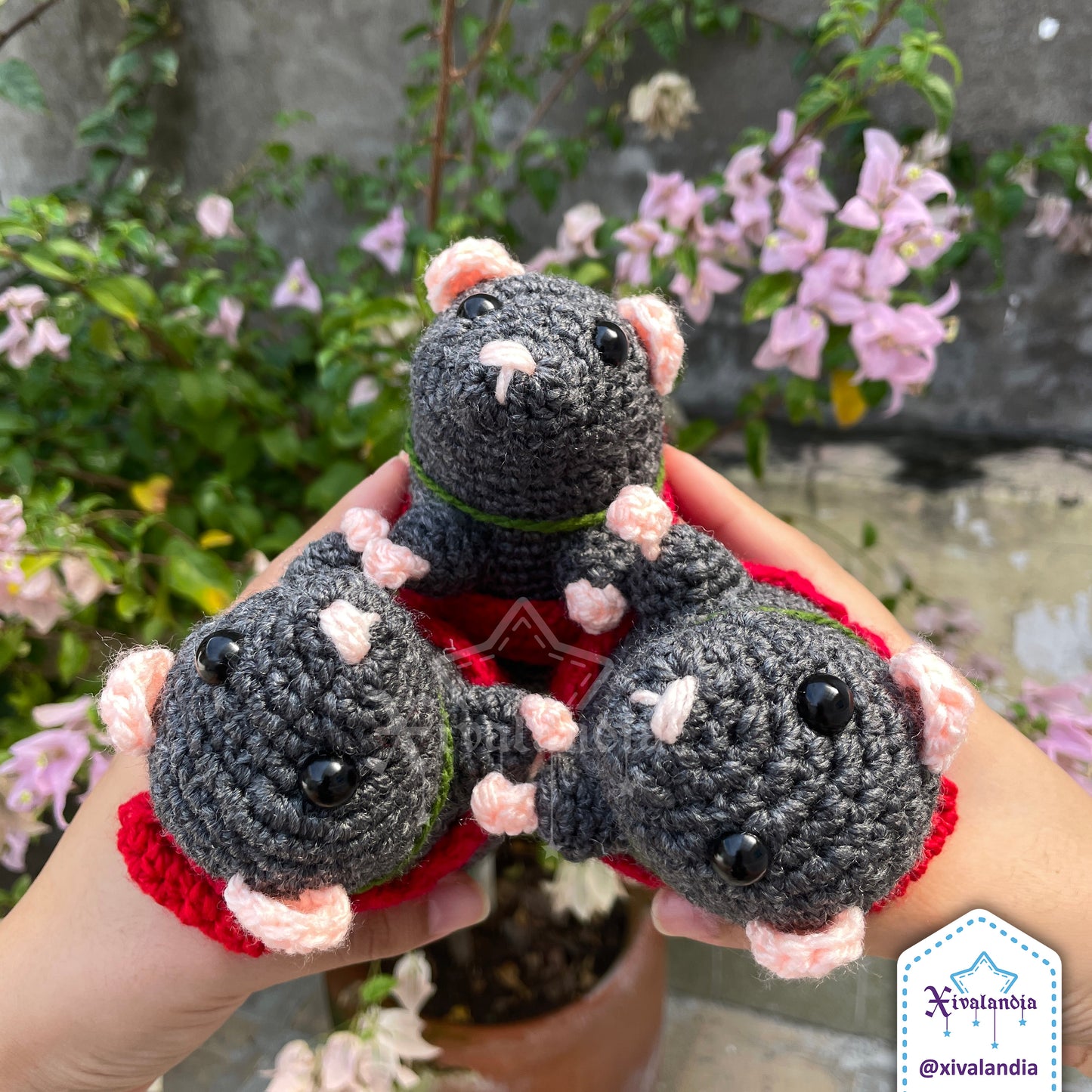 Rat Sebastian Plush, Ratcatcher, 12cm/4.5in, crochet amigurumi