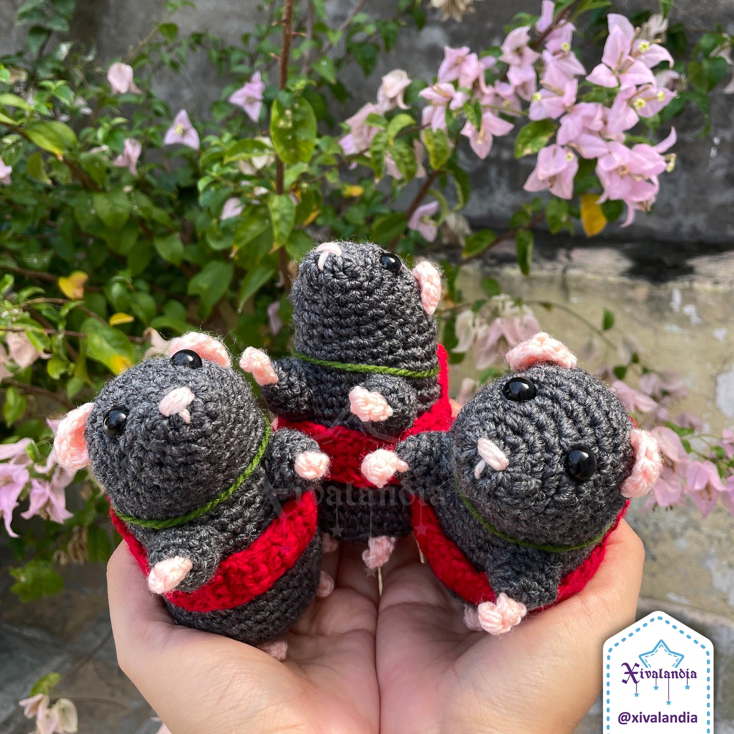 Rat Sebastian Plush, Ratcatcher, 12cm/4.5in, crochet amigurumi