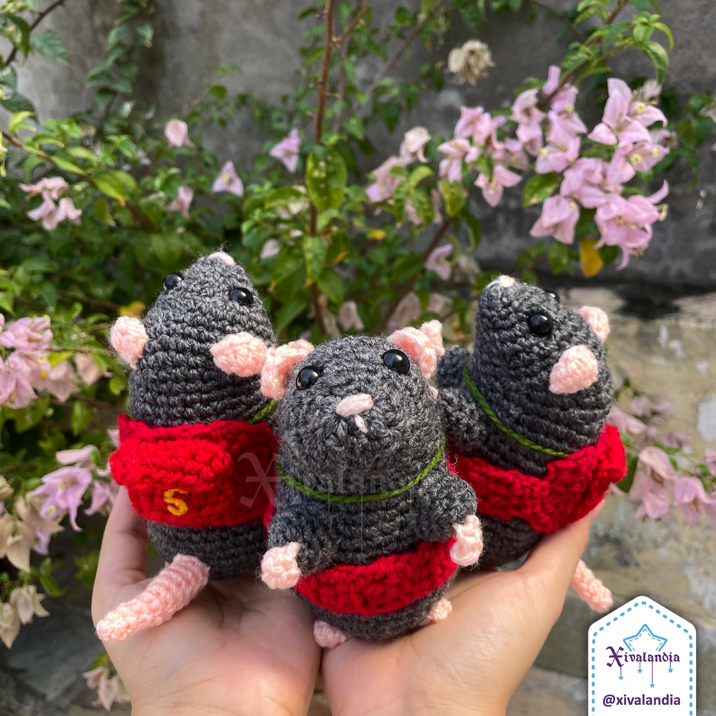 Rat Sebastian Plush, Ratcatcher, 12cm/4.5in, crochet amigurumi