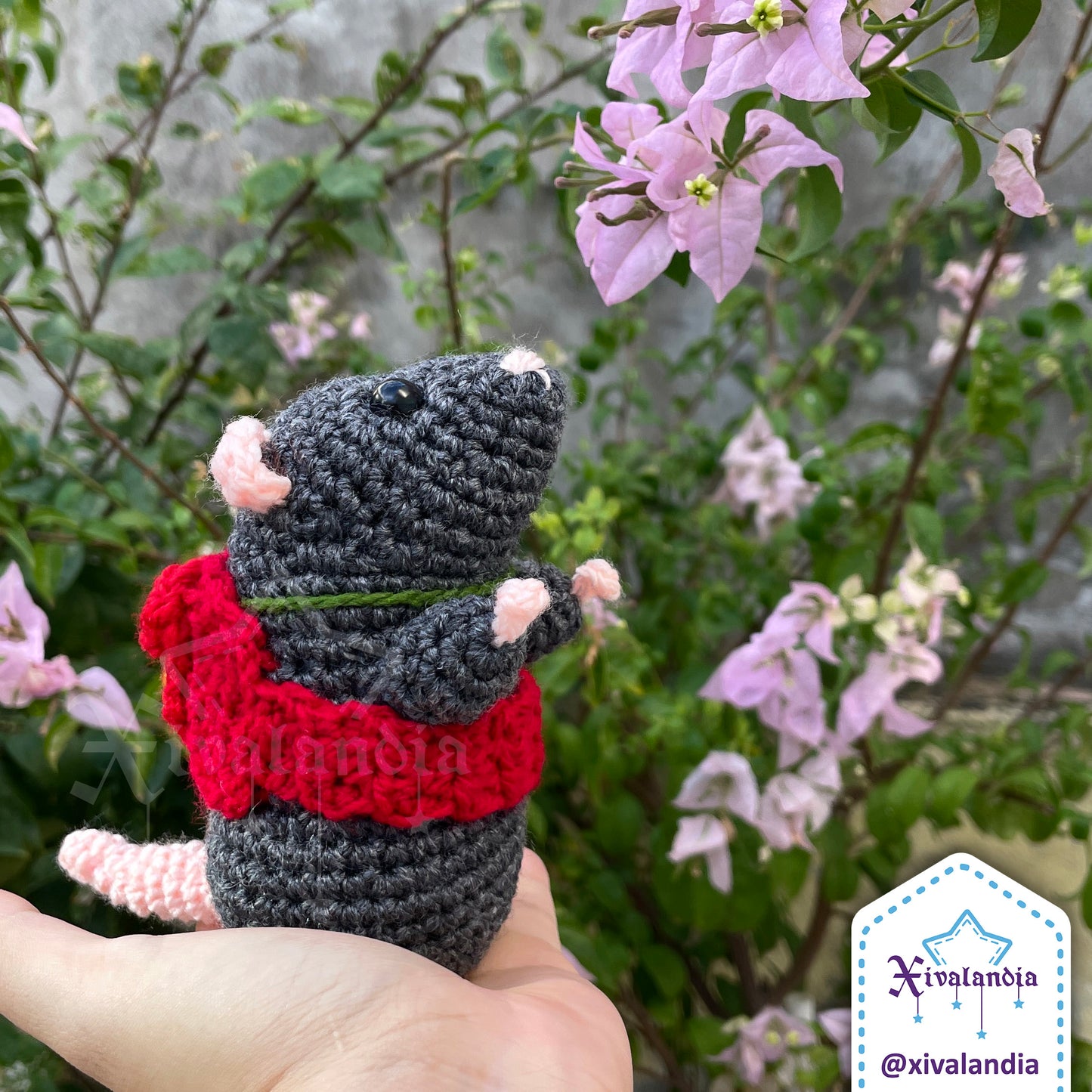 Rat Sebastian Plush, Ratcatcher, 12cm/4.5in, crochet amigurumi
