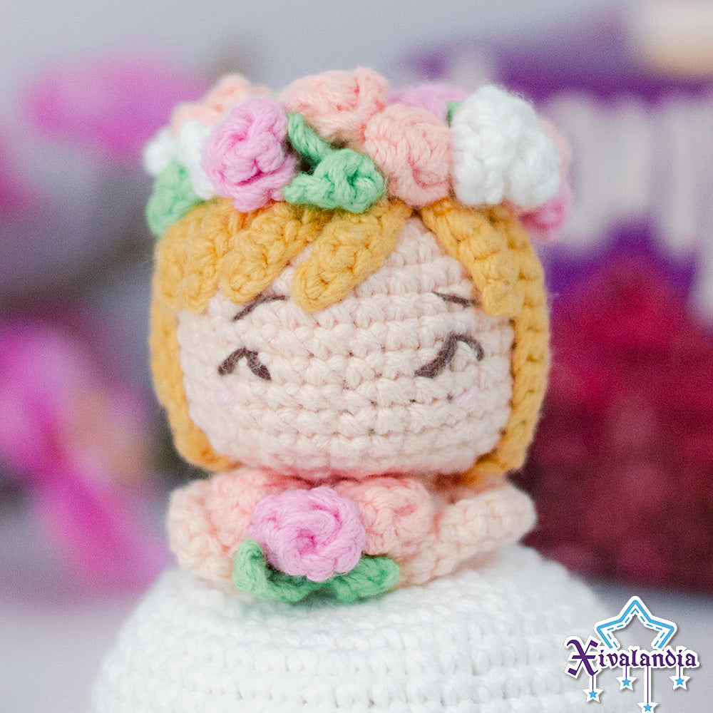 magic reversible flower bouquet crochet - 5 in/12cm - handmade amigurumi