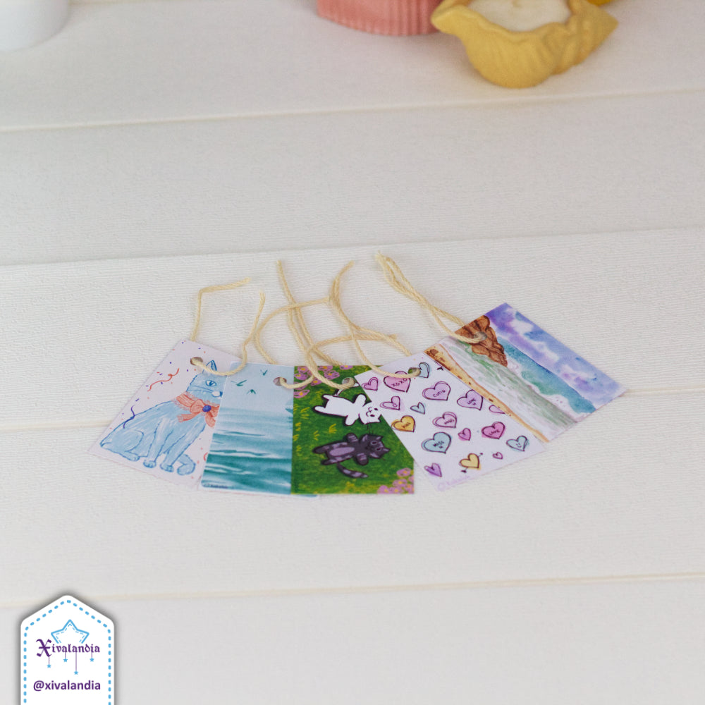 Pastel vintage - 5 Etiquetas para regalo, Gift Tags