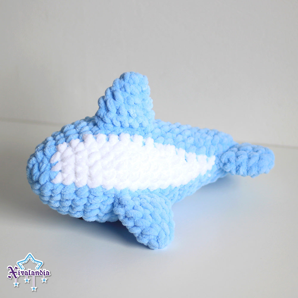 Shark crochet plush - 9.5 in/24cm - soft yarn amigurumi