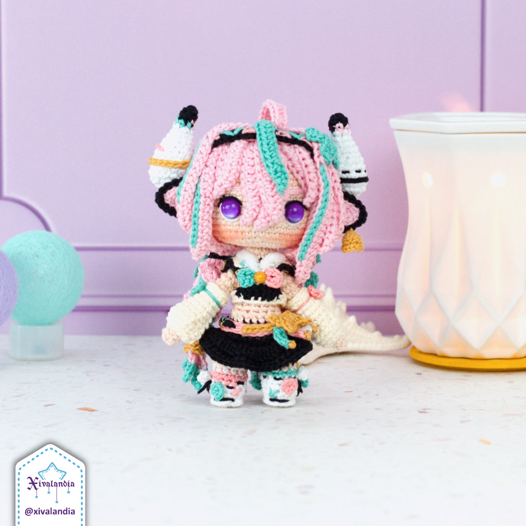 Varesa Genshin Doll 16cm/6 inch, handmade crochet, amigurumi