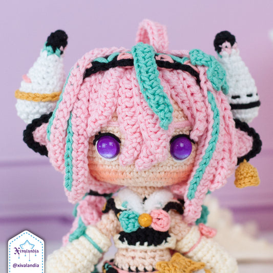 Muñeca Varesa Genshin 16cm/ 6 pulg., tejido crochet artesanal, amigurumi