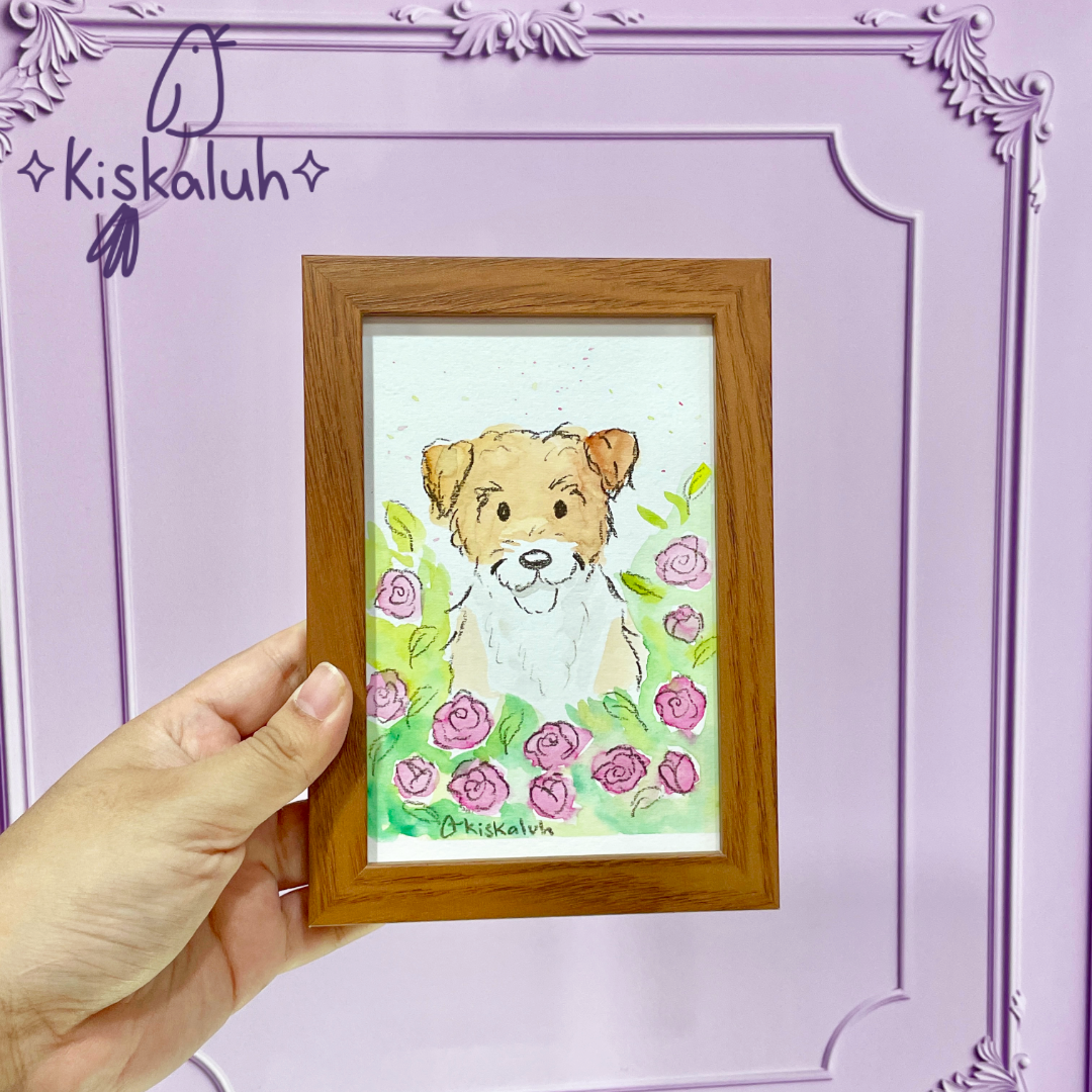 Arte original 4x6pulg. sobre papel, pintado a mano, con portaretratos - Varios diseños