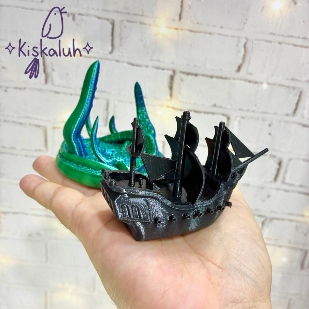 perla negra y el kraken, figura decorativa