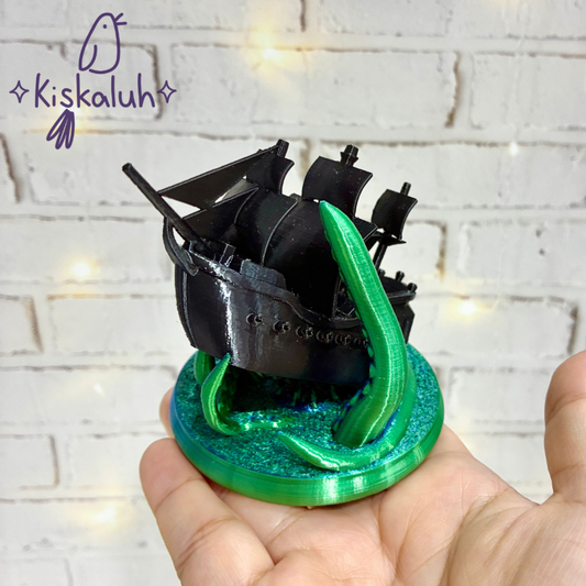 perla negra y el kraken, figura decorativa