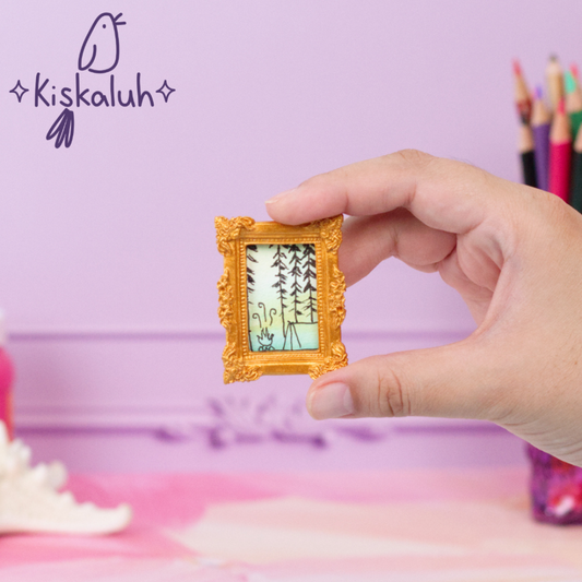 Cuadro mini $100, varios dibujos, arte original pintado a mano, 4.5x3.5 cm / 2x1.5 in