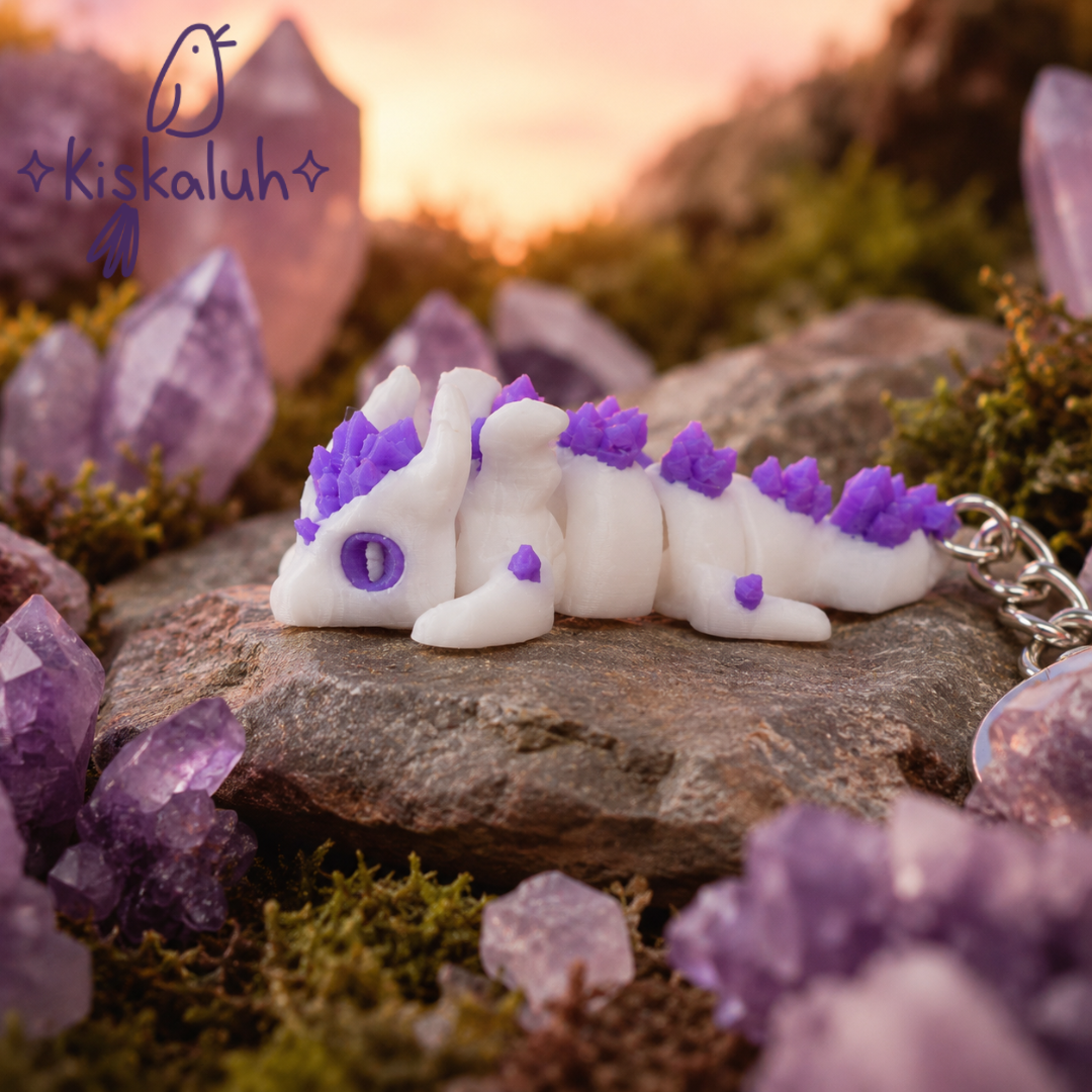 Crystal-style Dragon - Flexible 3D Keychain