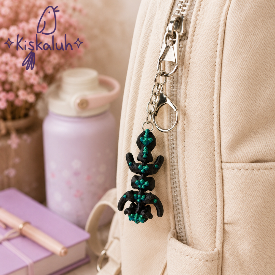 Crystal-style Dragon - Flexible 3D Keychain