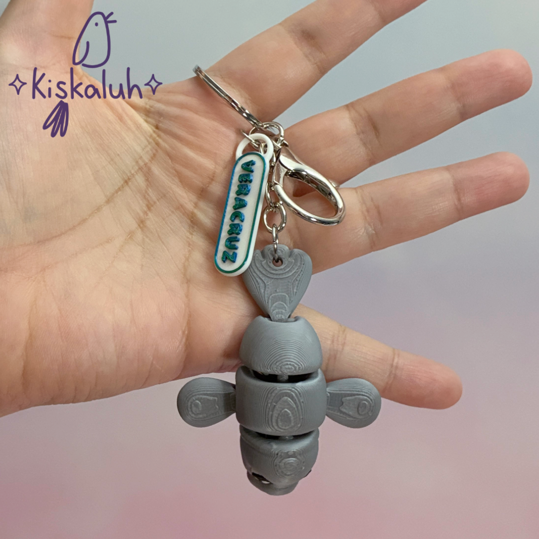 Manatí de Veracruz - Llavero Flexible 3D, 6 cm
