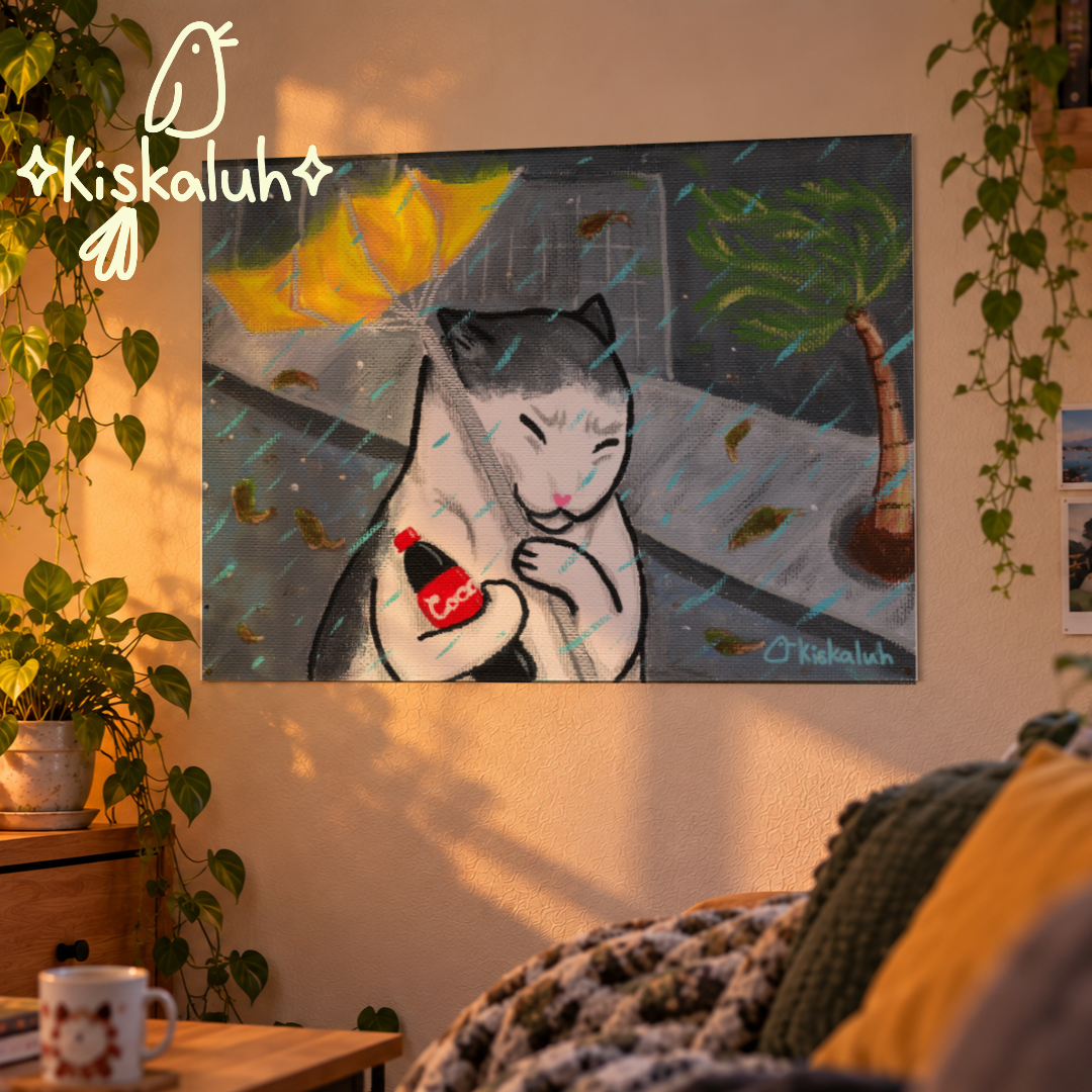 Poster Gato y su coquita, 46×61 cm / 18x24 pulg.