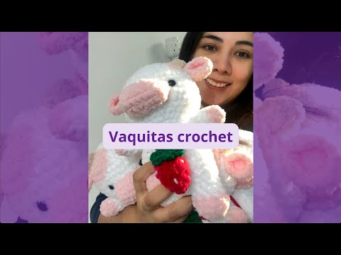 Peluche Vaca 25 cm, Vaquita Afelpada, tejido crochet artesanal, amigurumi