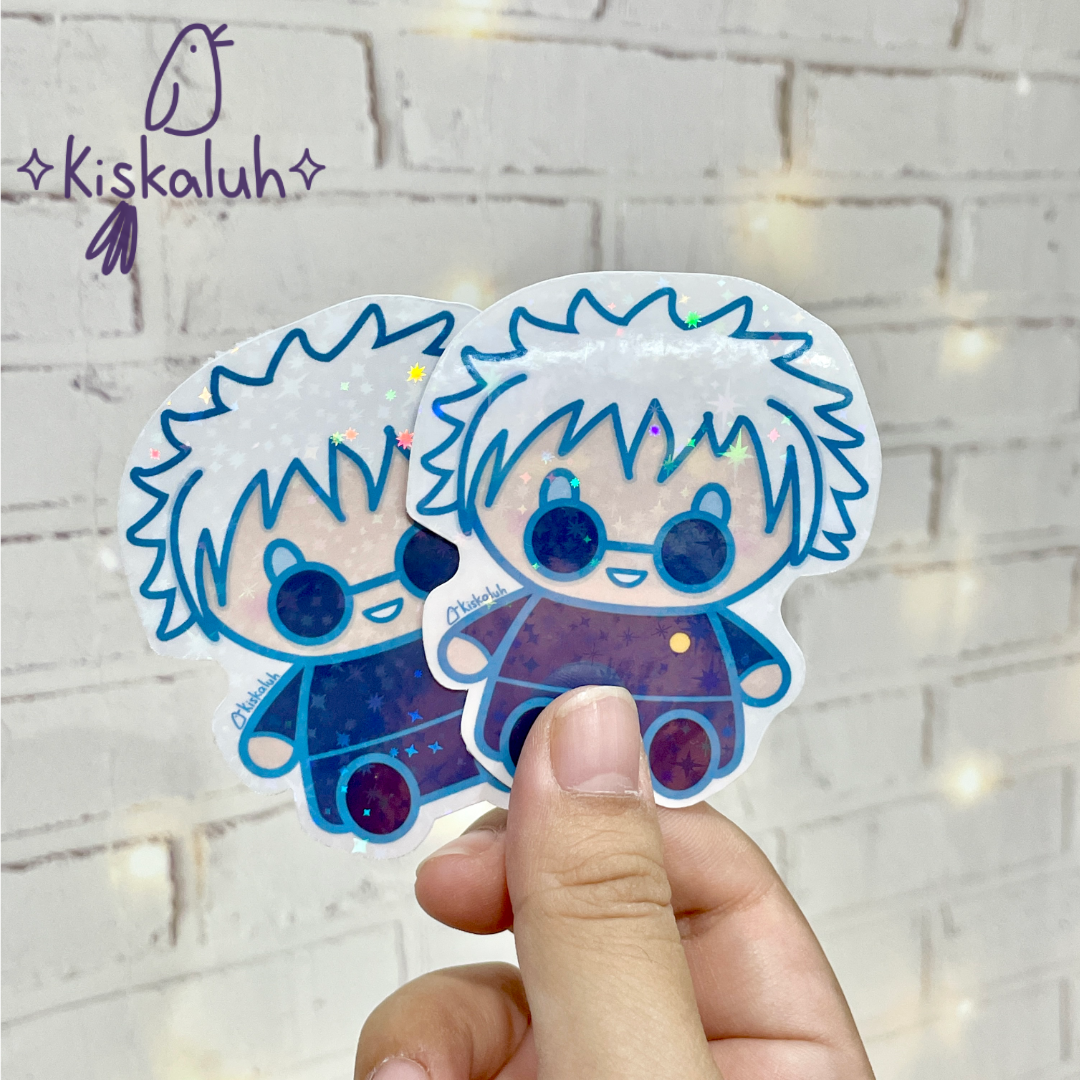 Satoru Gojo, Sticker vinil 7cm, Calcomanía pegatina