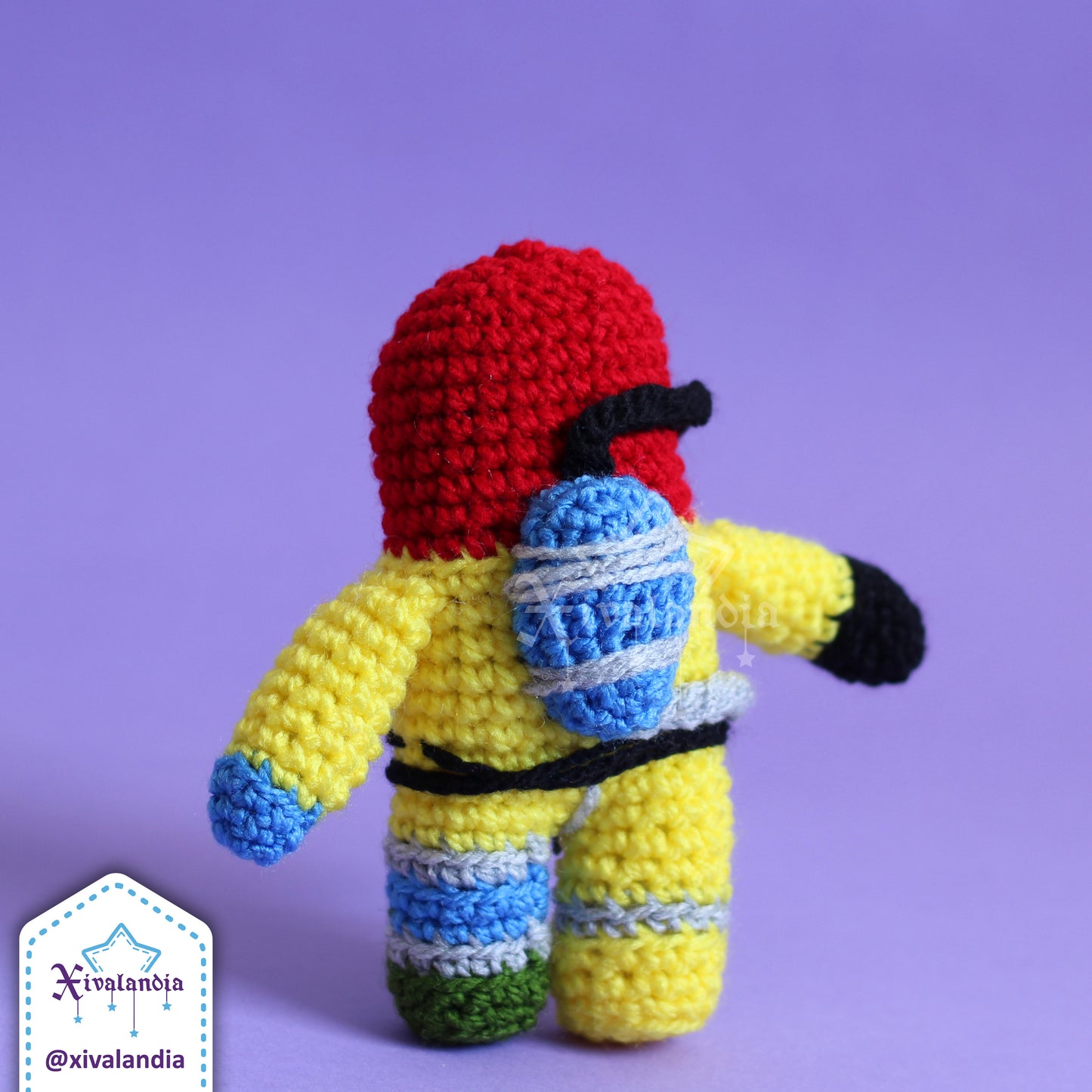 Rust Hazmat crochet plush - 5 in/13cm - handmade amigurumi